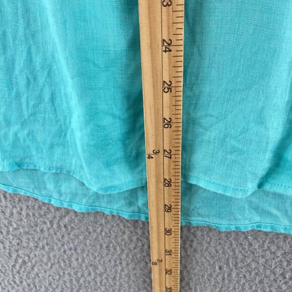 J Jill Top Womens Small Blue Love Linen Button Up Collar Sleeveless A Line Tunic - Picture 9 of 10